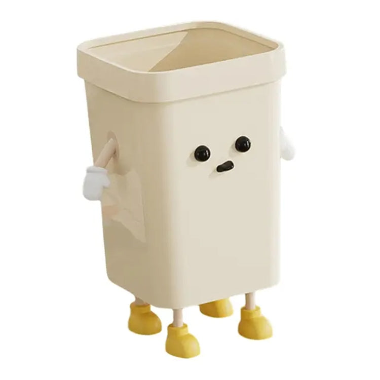 Cute Square Trash Can Household Living Room Bathroom Garbage Bin, 7L Standing White, 12L Standing White, 16L Standing White, 7L Standing Brown, 12L Standing Brown, 16L Standing Brown, 7L Sitting White, 12L Sitting White, 16L Sitting White