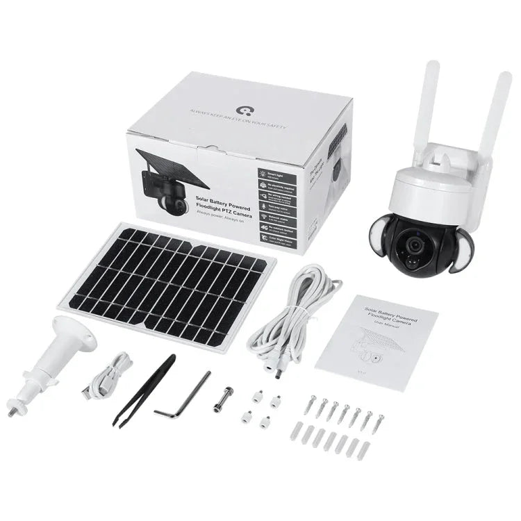 2.4G Wifi Solar Battery Powered? Floodlight PTZ? Camera with PIR Human Detection - Trustpick