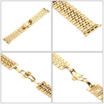 22mm Men Hidden Butterfly Buckle 7 Beads Stainless Steel Watch Band For Apple Watch 38mm, 22mm Men