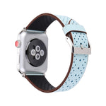For Apple Watch Ultra 49mm&Watch Ultra 2 49mm / Series 10 46mm / 9&8&7 45mm / SE 3&SE 2&6&SE&5&4 44mm / 3&2&1 42mm Simple Fashion Genuine Leather Hole Pattern Watch Band, 42mm