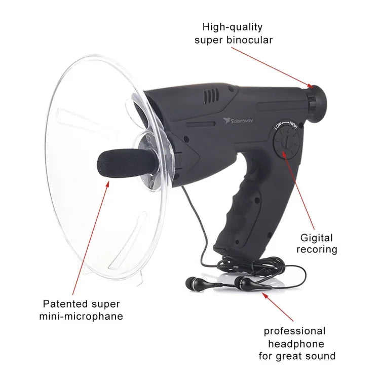 Solaraway TN-02 8X Prism Optical System Orbitor Natural Observer with Digital Recording, Support TF Card & Headphone Jack, 8X Natural Observer