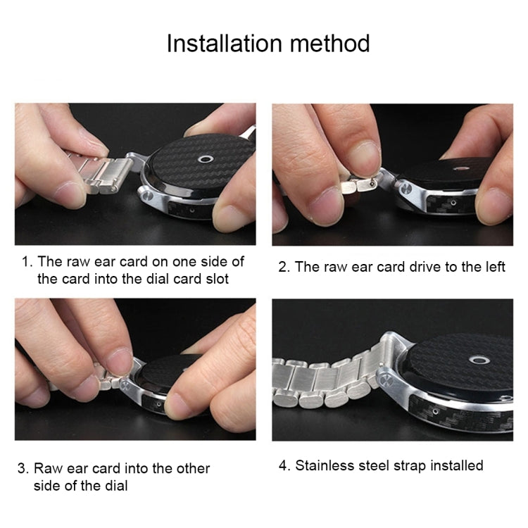 22mm Three Flat Buckle For Samsung Gear S2 Classic Smart Watch Butterfly Buckle 3 Beads Stainless Steel Watchband
