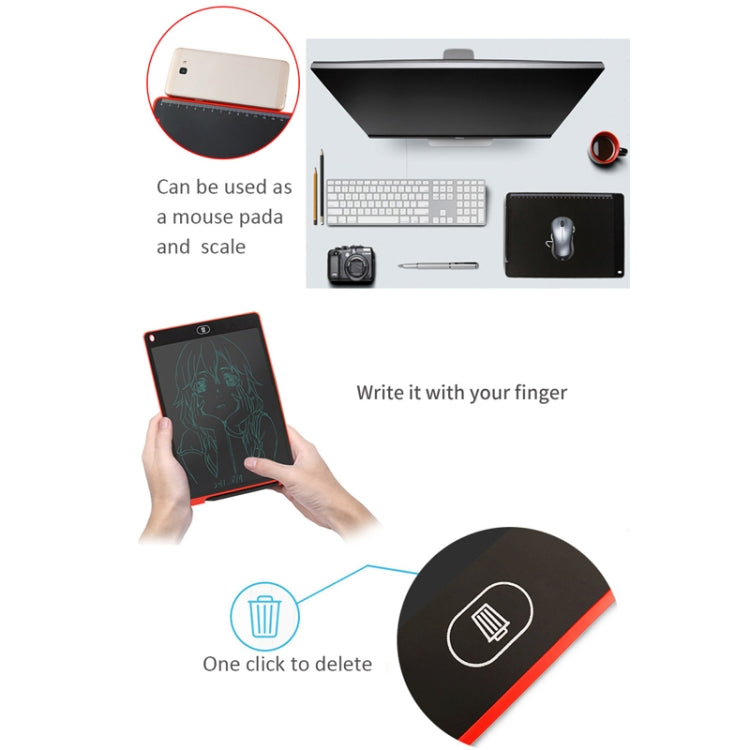 Portable 12 inch LCD Writing Tablet Drawing Graffiti Electronic Handwriting Pad Message Graphics Board Draft Paper with Writing Pen, 12 inch Blue, 12 inch Red, 12 inch White, 12 inch Black, 12 inch Green