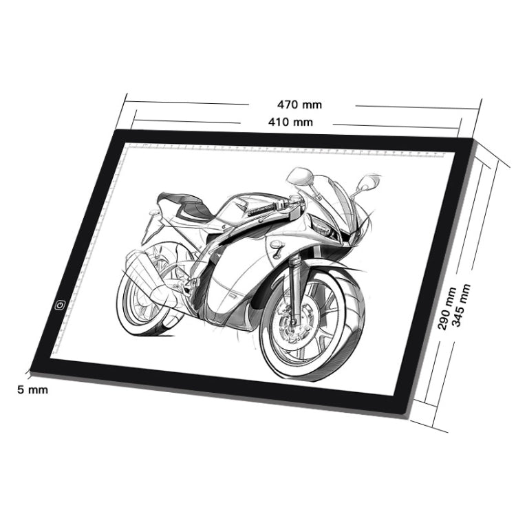 A3 8W 5V LED USB Three Level of Brightness Dimmable  Acrylic Scale Copy Boards Anime Sketch Drawing Sketchpad with USB Cable, Three Level of Brightness Dimmable with USB Cable & Power Adapter