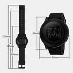 SKMEI 1142 Multifunctional Men Outdoor Sports Noctilucent Waterproof Silica Gel Digital Watch