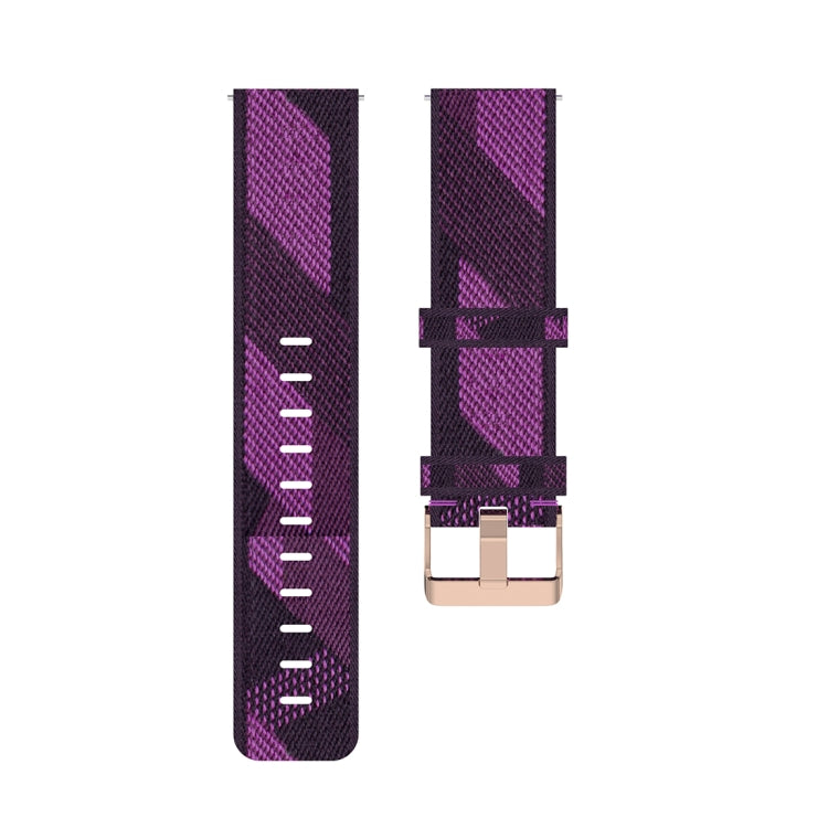 18mm Stripe Weave Nylon Wrist Strap Watch Band for Xiaomi Mi Watch, Garmin Vivomove 3s / Vivoactive 4s