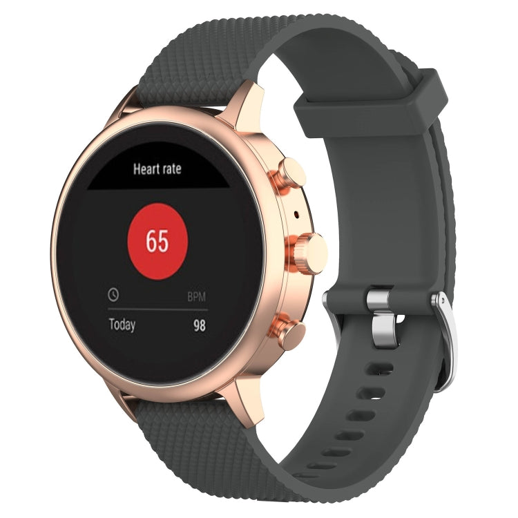 18mm Texture Silicone Wrist Strap Watch Band for Fossil Female Sport / Charter HR / Gen 4 Q Venture HR