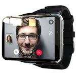 A man using the LOKMAT 4G smart watch for video calling on a 2.88-inch screen.