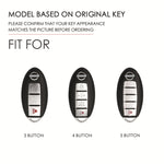 For Nissan 4-button Horn Hallmo Car Cowhide Leather Key Protective Cover Key Case, C066