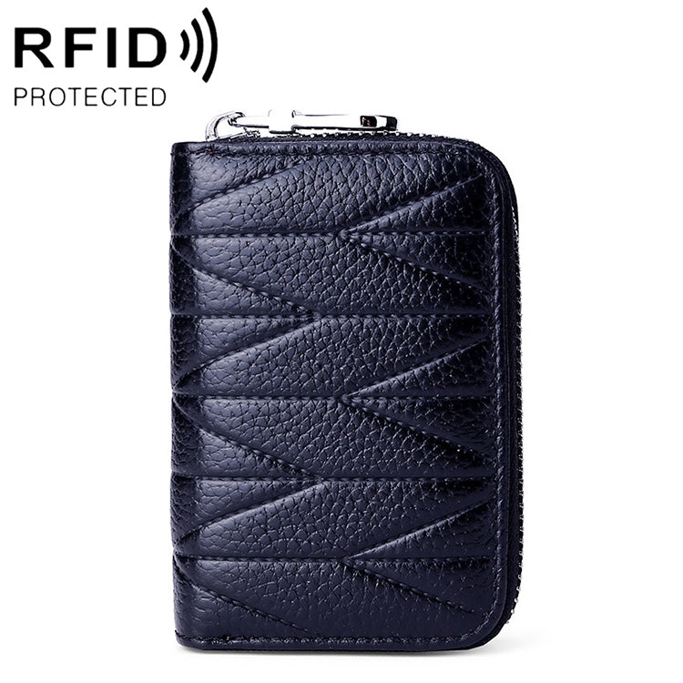 KB191 Zipper Cowhide Leather Organ Shape Multiple Card Slots Anti-magnetic RFID Wallet Clutch Bag for Ladies, KB191 Aqua Blue, KB191 Black, KB191 Dark Blue, KB191 Pink, KB191 Light Purple, KB191 Wine Red, KB191 Brown