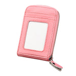 Genuine Cowhide Leather Solid Color Zipper Vertical Card Holder Wallet RFID Blocking Card Bag Protect Case with 12 Card Slots, Size: 11.5*7.5cm