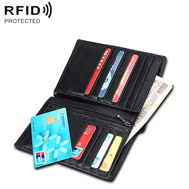 8219 Antimagnetic RFID Men Multi-functional Wallet Card Bag Passport Package, 8219