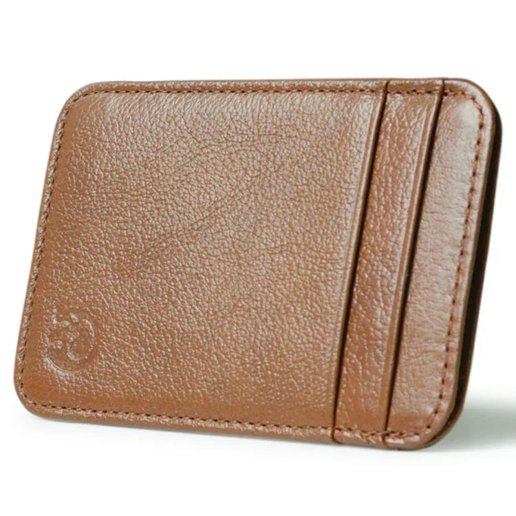 XIAO YUAN XIANG Cowhide Leather 5 Card Pocket Sleeve Wallet Coin Purse Credit Card Holder, Size: 10.6cm x 7.2cm, Random Color Delivery, 5 Card Pocket Sleeve