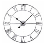 60cm Retro Living Room Iron Round Roman Numeral Mute Decorative Wall Clock (White), 50cm