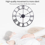 60cm Retro Living Room Iron Round Roman Numeral Mute Decorative Wall Clock, 60cm