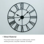 80cm Retro Living Room Iron Round Roman Numeral Mute Decorative Wall Clock, 80cm