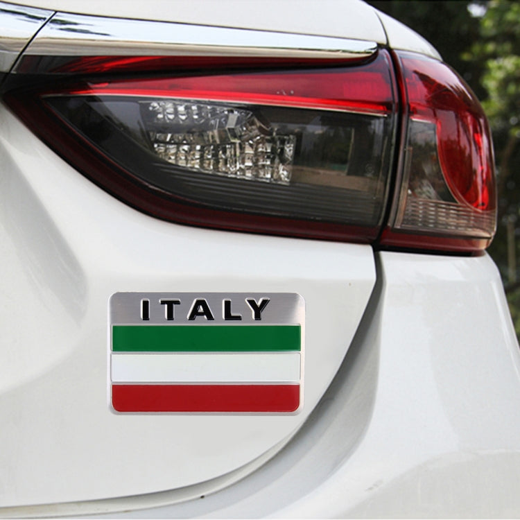 Shield Shape Metal Car Badge Decorative Sticker, Size: Small, French Flag, Italy Flag 2, Italy Flag 1