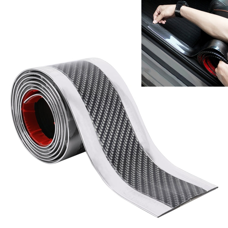 Universal Electroplate Carbon Fibre Car Door Threshold Decoration Strip Decorative Sticker, Size : 5CM x 2M, 5CM x 2M (Gold), 5CM x 2M (Red), 5CM x 2M (Silver)