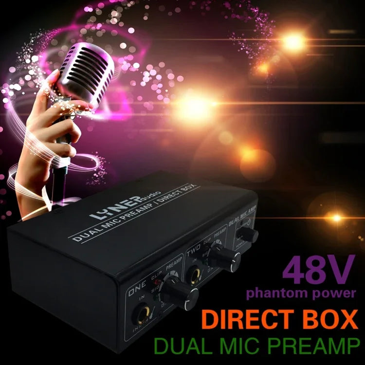 LINEPAUDIO A961 2-Channel Microphone Amplifier Electric Guitar Electric Bass Amplifier, A961