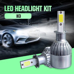 2pcs H3 18W 1800LM 6000K Waterproof IP68 Car Auto LED Headlight with 2 COB LED Lamps, DC 9-36V, H3
