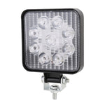 DC 10-30V 27W 2500LM 6000K Waterproof Vehicle Car Boat Marine External Work Lights Emergency Lights 30 Degrees Adjustable Spot Light LED Car Bulbs with 9 Intense Wafer LED Lights, Spot Light+27W