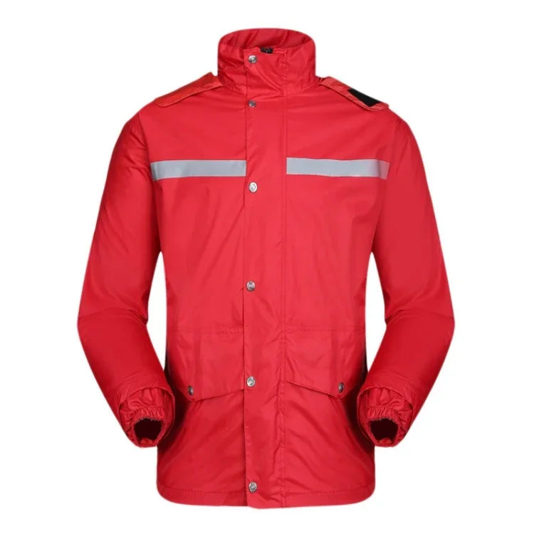 Durable Reflective Motorcycle Split Raincoat Pants Riding Bicycle Electric Bike Windproof Waterproof Rain Wear for Adult, Size: L(Red), Size: L
