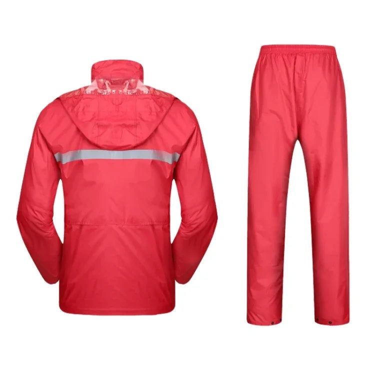 Durable Reflective Motorcycle Split Raincoat Pants Riding Bicycle Electric Bike Windproof Waterproof Rain Wear for Adult, Size: L(Red), Size: L