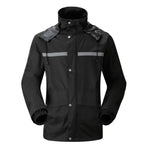 Durable Reflective Motorcycle Split Raincoat Pants Riding Bicycle Electric Bike Windproof Waterproof Rain Wear for Adult, Size: L(Black), Size: L