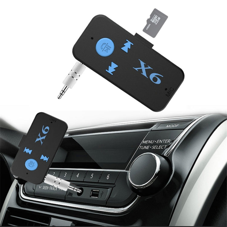 HQX6 Car Bluetooth V4.1 Audio Music Player Receiver Adapter, Support Wireless Hands-free & TF Card & USB Charge, HQX6