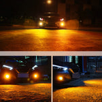 2 PCS Super Bright PSX24W DC 12V 5W 350LM Auto Car Fog Light with 16 SMD-3030 LED Bulbs Lamp, White + Yellow Light, PSX24W