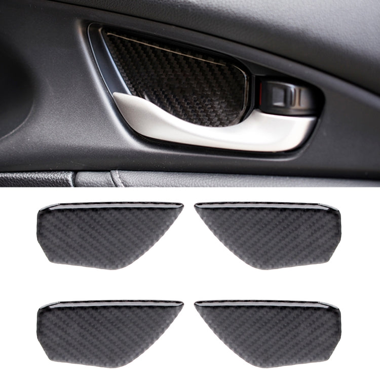 Carbon Fiber Inner Door Handle Bowl Cover Trim Decals Decorative Sticker for Honda Civic 10th Gen, Inner Door Bowl