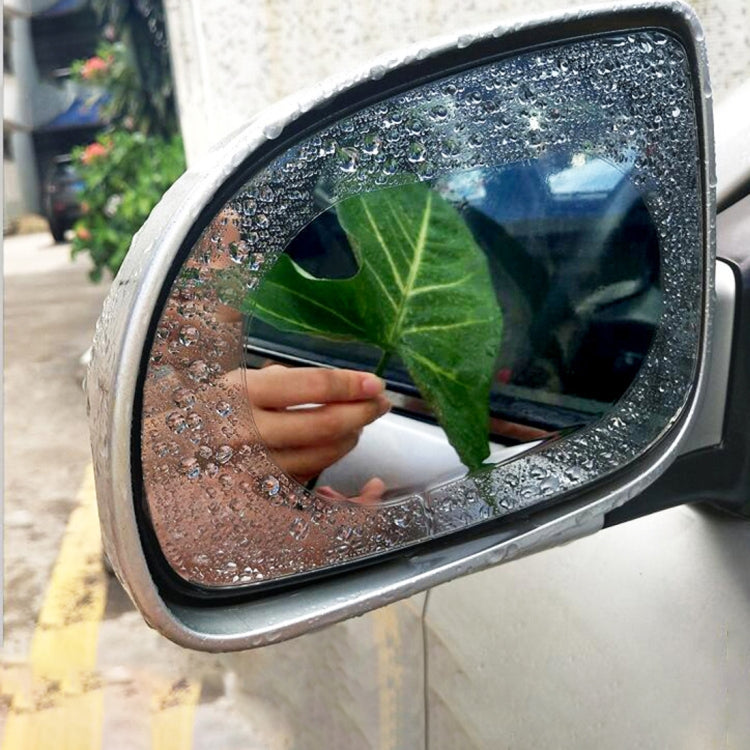 Car Oval PET Rearview Mirror Protective Window Clear Anti-fog Waterproof Rain Shield Film, Size:10x15cm, 10x15cm