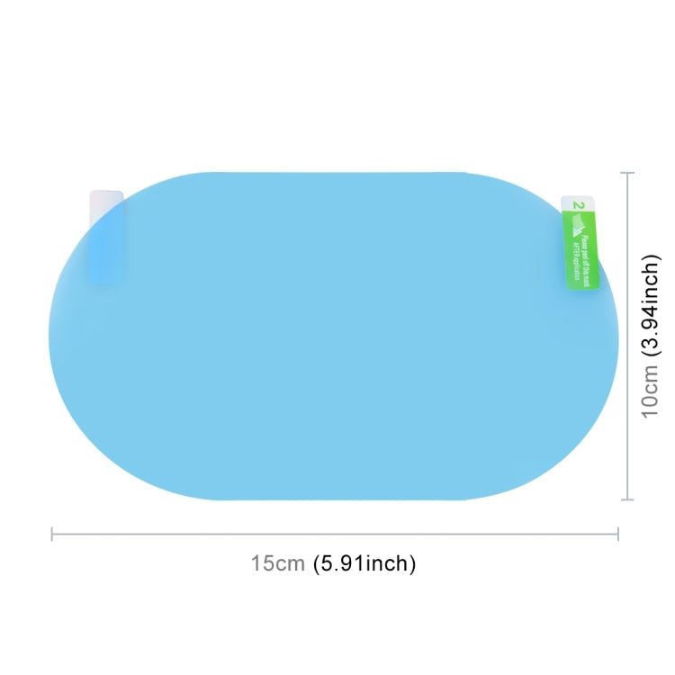 Car Oval PET Rearview Mirror Protective Window Clear Anti-fog Waterproof Rain Shield Film, Size:10x15cm, 10x15cm