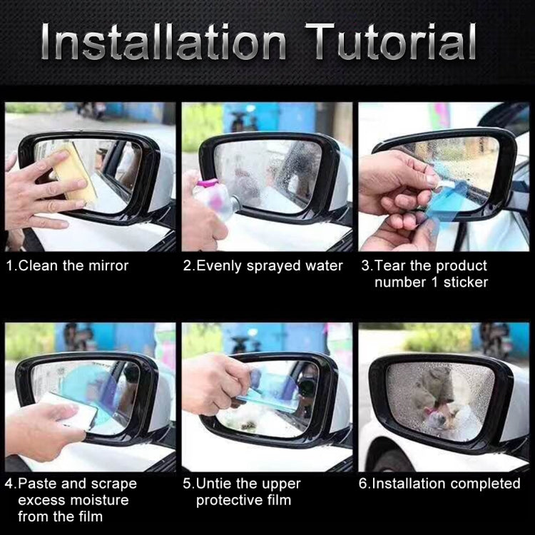 Car Oval PET Rearview Mirror Protective Window Clear Anti-fog Waterproof Rain Shield Film, Size:10x15cm, 10x15cm