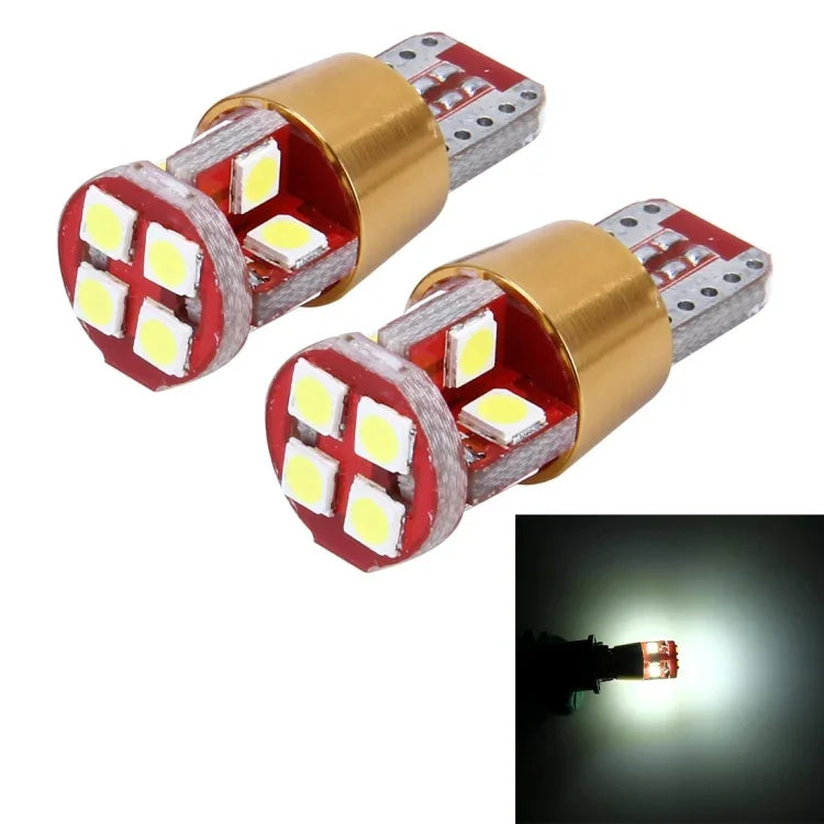 2 قطعة مصباح سيارة T10 3W تيار ثابت مع 12 مصباح SMD-3030، DC 9-18V، 12 مصباح SMD-3030