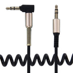 3.5mm 3-pole Male to Male Plug Audio AUX Retractable Coiled Cable, Length: 1.5m, Length: 1.5m(Black), Length: 1.5m (Red)