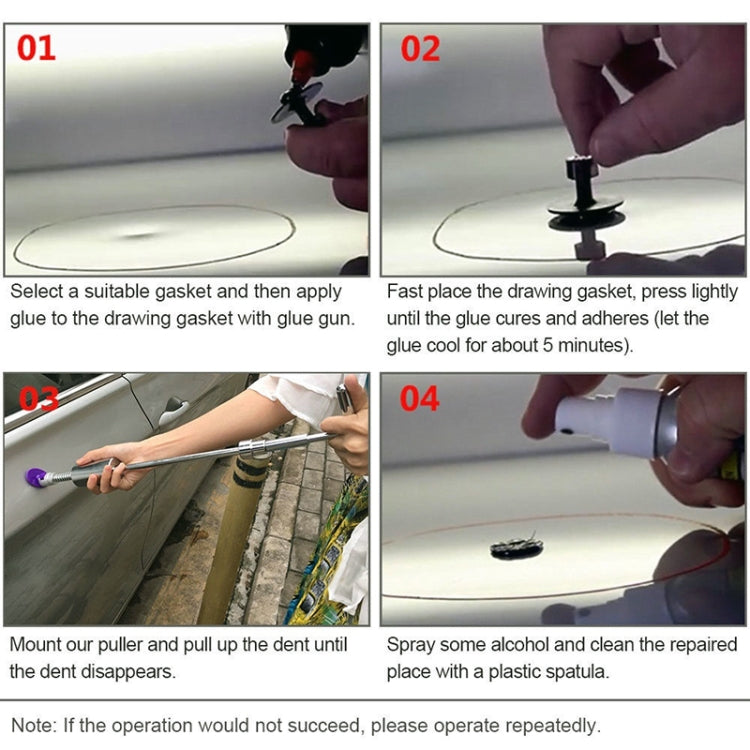 7 in 1 Auto Repair Body Tool Kit PDR Dent Paintless Repair Tools Dent Puller T Bar Slide Hammer Reverse Hammer for Dent, 7 in 1