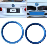 2 PCS/Set Zinc Alloy Steering Wheel Decoration Ring Sticker Logo Car Styling Modification Car Front Logo Ring Decoration Rear Cover Trim Hood Emblem Rings for BMW 3 Series, For BMW 3 Series