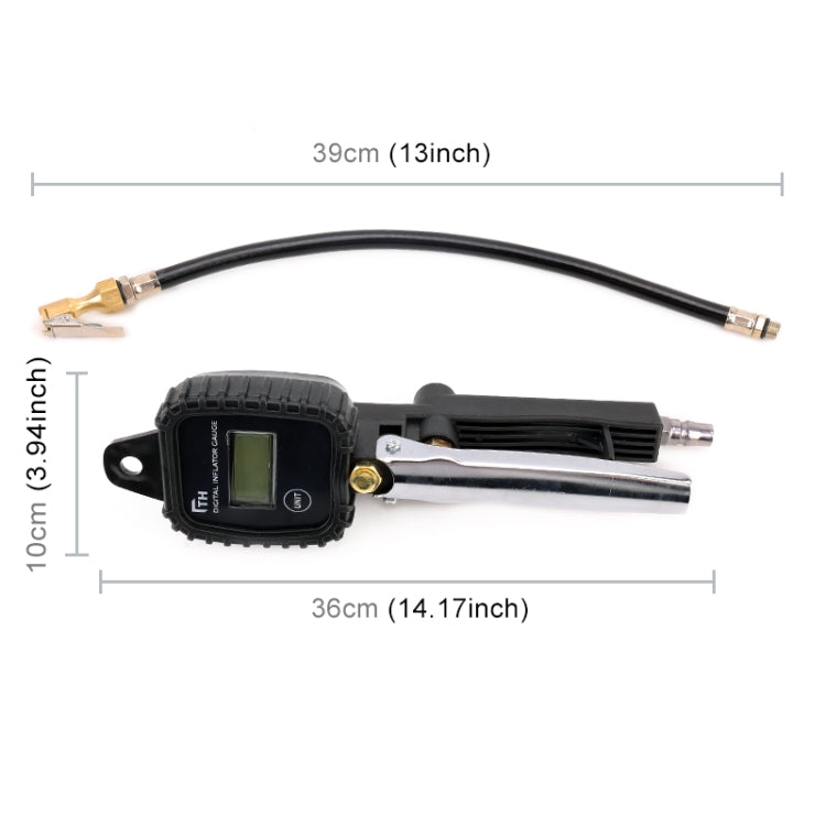 Car Multi-functional Digital LCD Display Tire Air Pressure Inflator Gauge Vehicle Tester Inflation Monitoring, Display Tire Air Pressure