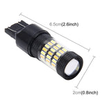 7443 5W 350LM 60LEDs DC 12V 6000K SMD-4014 Car Auto Brake Light Turn Signal Lights (White Light+Yellow Light), 7443 5W