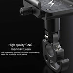 Motorcycle Aluminum Alloy Mobile Phone Bracket with Hook, Suitable for 4-6.5 inch Phones