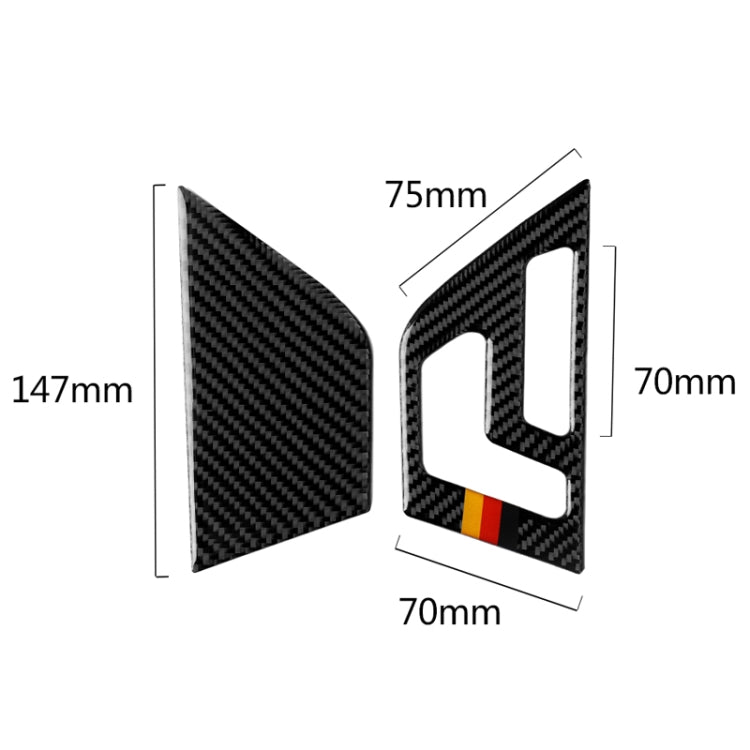 2 PCS German Flag Car Carbon Fiber Right Drive Seat Adjustment Panel Decorative Sticker for Mercedes-Benz W204 2007-2013, Right Drive Seat Adjustment (A)