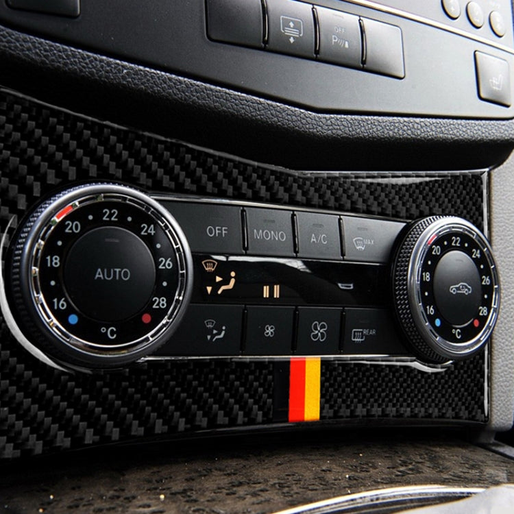 Car German Flag Carbon Fiber Air Conditioning Panel Decorative Sticker for Mercedes-Benz W204 C Class 2007-2010, Air Conditioning (German Flag)