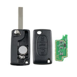 For PEUGEOT 3 Buttons Intelligent Remote Control Car Key with Integrated Chip & Battery & Holder & Slotted Key Blade, Frequency: 433MHz, 3 Buttons