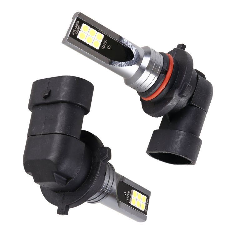 2 PCS 9005 DC12V-24V / 12W / 3000K / 800LM 12LEDs SMD-3030 Car LED Fog Light, 9005 (White Light), 9005