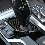 Car Carbon Fiber Gear Lever Lower Panel Decorative Sticker for BMW 5 Series G38 528Li / 530Li / 540Li 2018, Left Drive, Gear Lever Lower