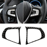 Car Carbon Fiber Steering Wheel Button Configuration B Decorative Sticker for BMW 5 Series G30/G38 X3 G01/G08, Steering Wheel Button
