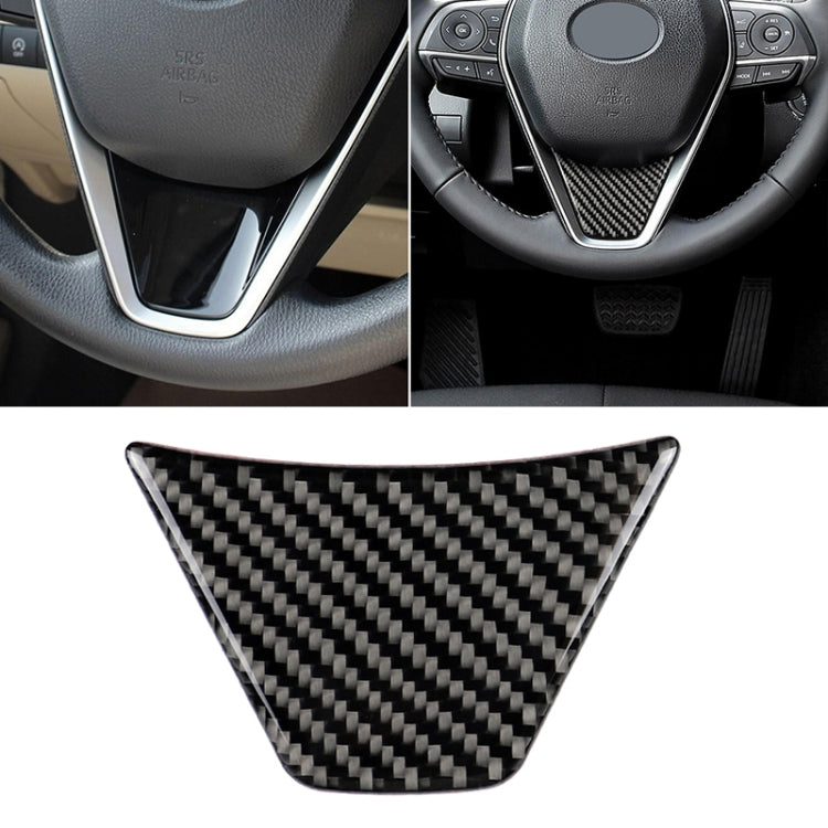 Car Carbon Fiber Steering Wheel Decorative Sticker for Toyota Eighth Generation Camry 2018-2019, Steering Wheel