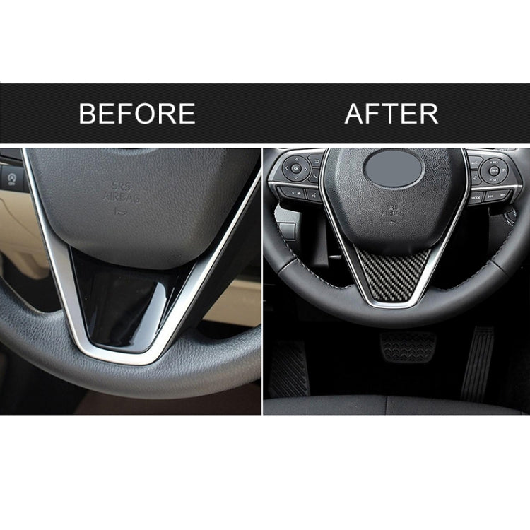 Car Carbon Fiber Steering Wheel Decorative Sticker for Toyota Eighth Generation Camry 2018-2019, Steering Wheel