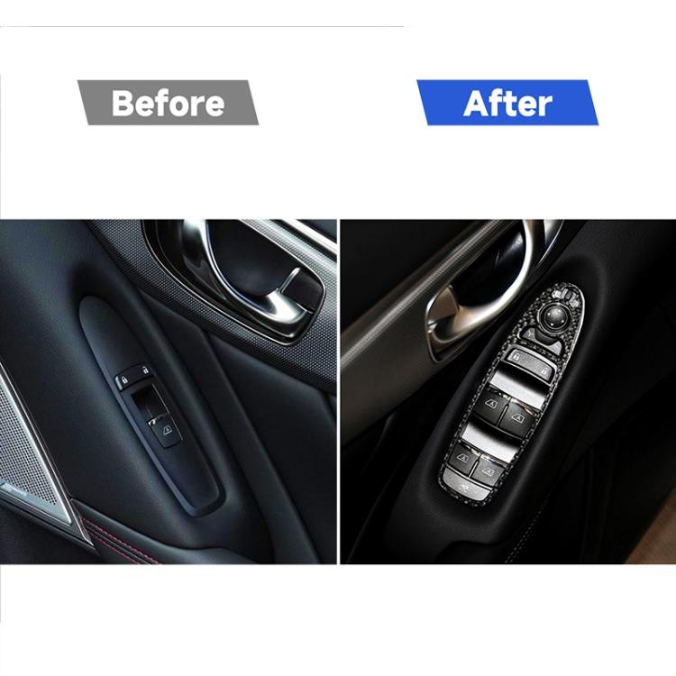 4 PCS Car Carbon Fiber Window Lift Panel Decorative Sticker for Infiniti Q50 2014-2020, Left Drive, Window Lift Panel (A)